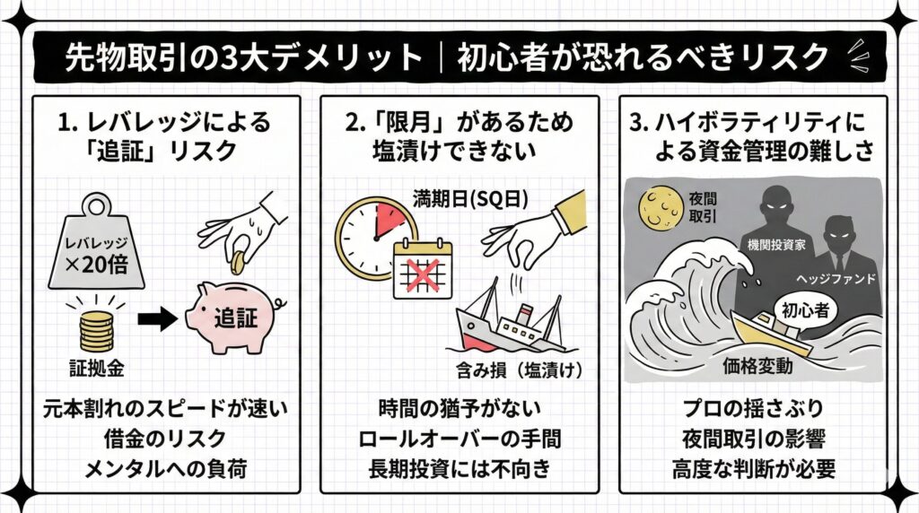 先物取引のデメリットは「追証」と「期限」！初心者が大損する理由とリスク回避の鉄則を徹底解説