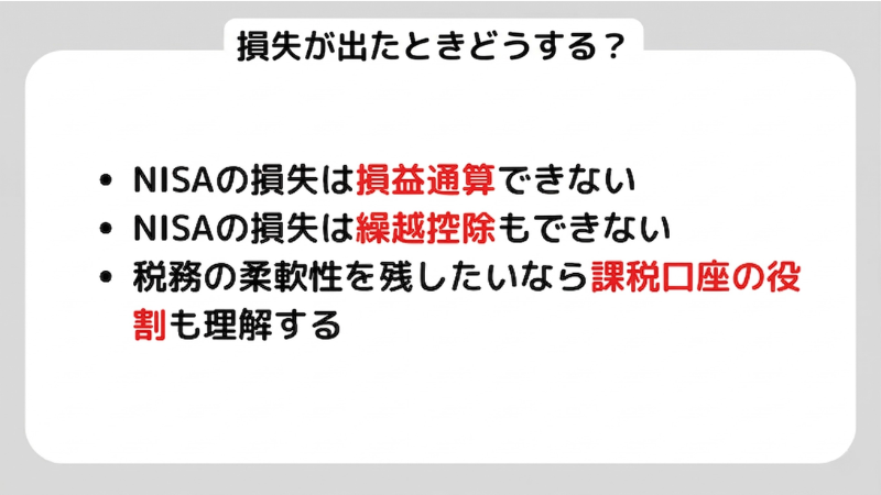 損失が出たときどうする？