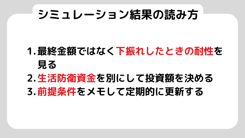 シュミレーション結果の読み方
